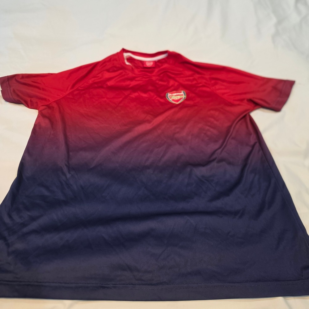 Arsenal FC Training Shirt Mens XL Red Navy Ombre Good Gradient Soccer Jersey